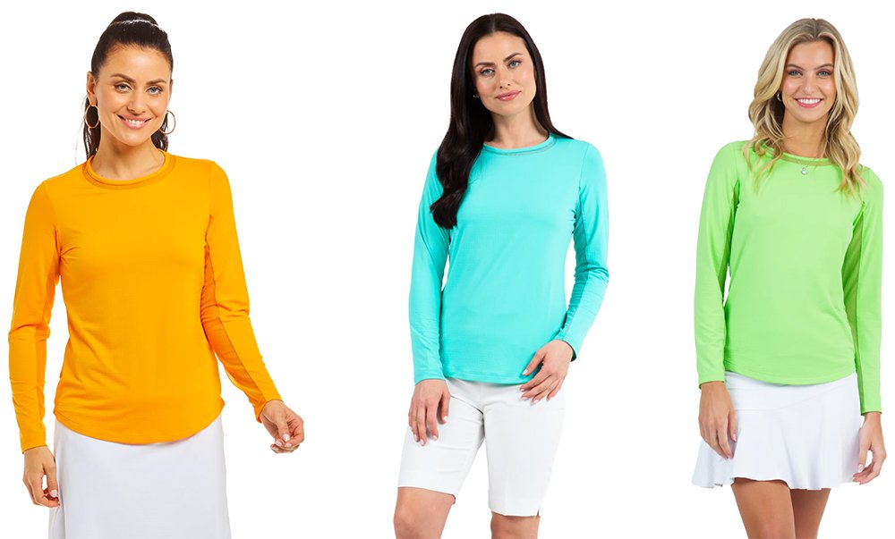Long Sleeve Crew Neck with Mesh